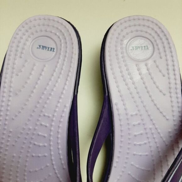 DETAILS Wedge Light Sandals Purple Thong Flip Flops Slip On Sz 9 | Eur 40 - Picture 3 of 16
